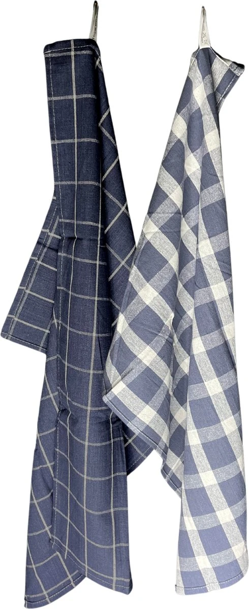 Theedoekenset Milano - Glazendoeken - 70x50 - Set Van 2 - Geblokt- Gestreept - 100% Katoen - Glazendoeken 1 Theedoekenset Milano - Glazendoeken - 70x50 - Set Van 2 - Geblokt- Gestreept - 100% Katoen - Glazendoeken