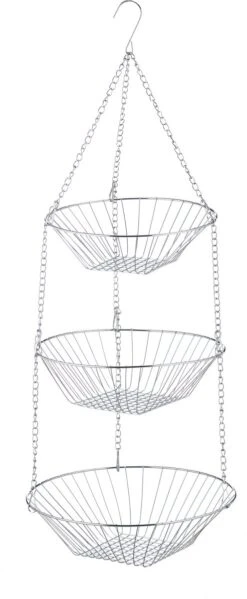 Relaxdays Hangende Fruitmand - Fruitschaal - Etagere Fruit - Hangmand - Draad - 3 Etages -Merkloos Verkoopwinkel 495x1200 2