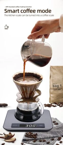 Smart Nutrition Scale - Keukenweegschaal - Digitaal & Bluetooth - APP Voor Android En IOS - Maximum Capaciteit 5 KG -Merkloos Verkoopwinkel 522x1200 1
