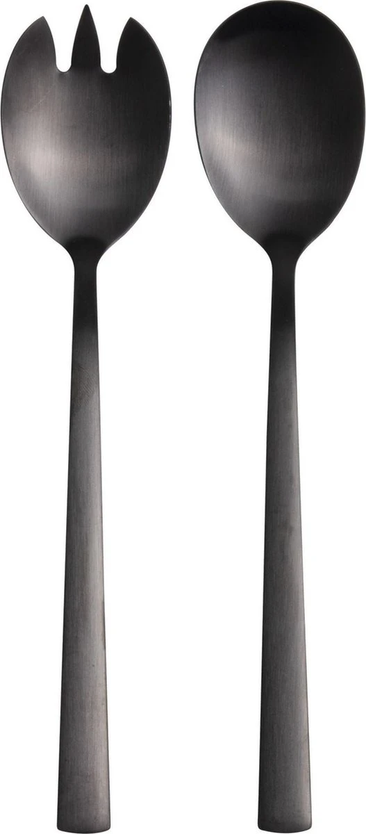 CasaLupo Saladebestek Zwart - 2 Stuks 2 CasaLupo Saladebestek Zwart - 2 Stuks - Afbeelding 2