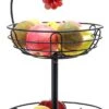 Sens Design Fruitmand Met Houder – Fruitschaal 2 Lagen – Zwart Metaal