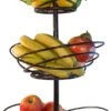 Chefs Cuisine Fruitmand - Fruit Mand - Fruit Etagère - Fruitmand 3 Lagen – Fruitschaal - Fruitmand 2 Lagen - Aanrecht Organiser - Zwart Roestvrij Staal - Geschenkset – Geschenkset Vrouwen – Kerstcadeau – Kerstcadeau Vrouwen
