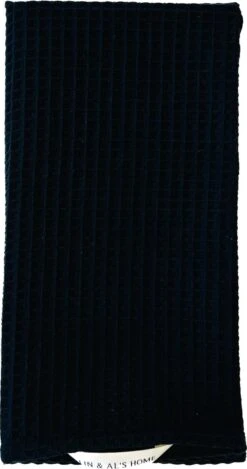 LIN & AL'S HOME Theedoek Wafel Katoen Zwart - 45 X 60 Cm