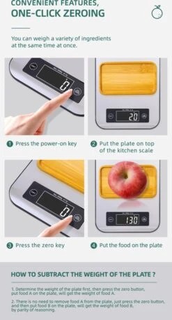 Smart Nutrition Scale - Keukenweegschaal - Digitaal & Bluetooth - APP Voor Android En IOS - Maximum Capaciteit 5 KG -Merkloos Verkoopwinkel 645x1200