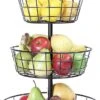 Fruitmand – Etagere 3 Laags – Fruitschaal – Fruitmand Zwart – Fruit Opbergmand – Aanrecht Organiser – Zwart