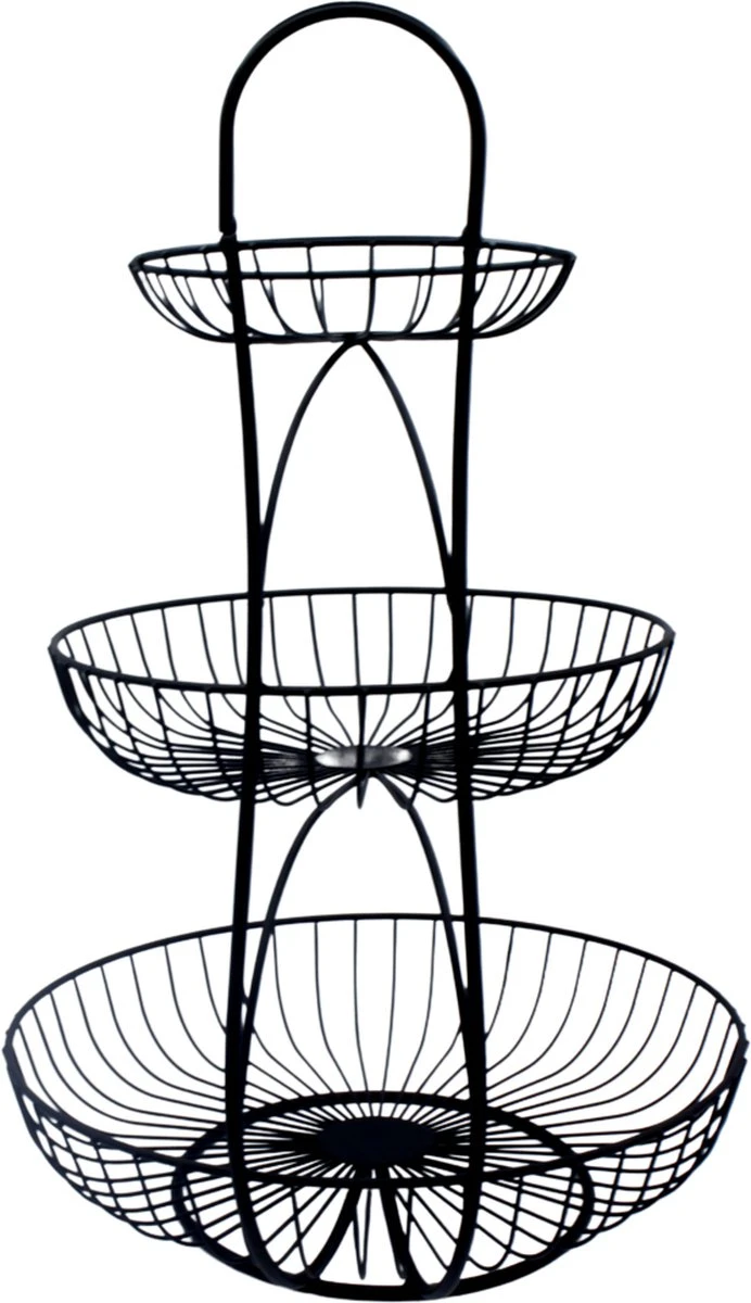 YNONA Fruitschaal - 3 Laags - Zwart - Fruitmand - Fruitmand Metaal - Etagère - Decoratie Schaal 10 YNONA Fruitschaal - 3 Laags - Zwart - Fruitmand - Fruitmand Metaal - Etagère - Decoratie Schaal - Afbeelding 10