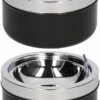 HI 2x Klep/terras Asbakken Zwart 11 Cm - Ronde Tuin/terras Asbak Met Klep 2 Stuks