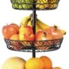 Chefarone Fruit Etagère 3 Laags - Fruitmand Metaal - Fruitschaal - Groentemand - Opberger - Zwart