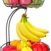 Fruitmand – Fruitschaal – Fruitmand Zwart – Etagere 2 Lagen – Aanrecht Organiser – Zwart