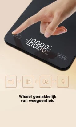 ALJEO Oplaadbare Digitale Precisie Keukenweegschaal - 1g Tot 10kg - Weegschaal Keuken - Tarra Functie - Incl Oplader - Gehard Glas - Zwart -Merkloos Verkoopwinkel 720x1200 1