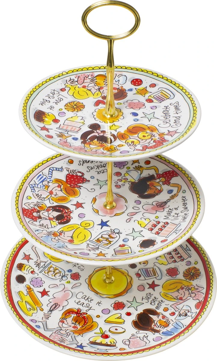 Blond Amsterdam, Even Bijkletsen: Etagere Tea & Cookies, 3 Laags - ∅26cm+∅22cm+∅18 Cm 1 Blond Amsterdam, Even Bijkletsen: Etagere Tea & Cookies, 3 Laags - ∅26cm+∅22cm+∅18 Cm