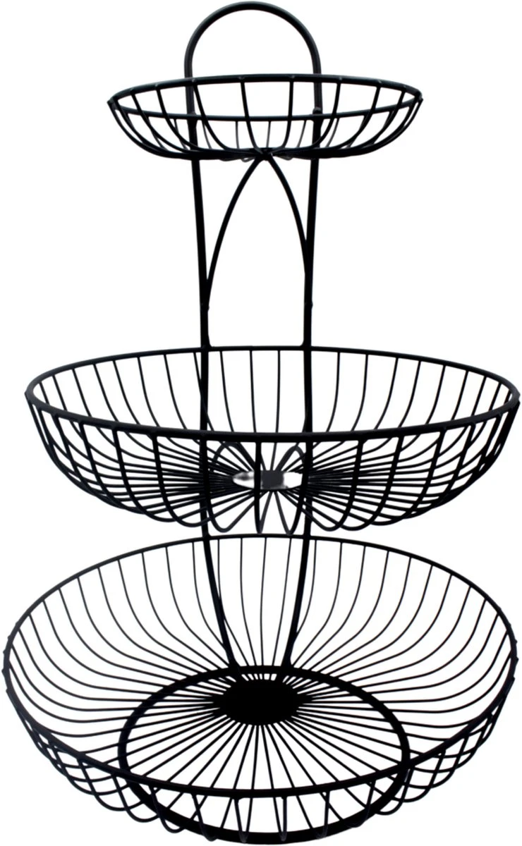 YNONA Fruitschaal - 3 Laags - Zwart - Fruitmand - Fruitmand Metaal - Etagère - Decoratie Schaal 7 YNONA Fruitschaal - 3 Laags - Zwart - Fruitmand - Fruitmand Metaal - Etagère - Decoratie Schaal - Afbeelding 7