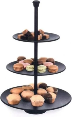 Merkloos Etagere Met 3 Verdiepingen - Mat Zwart - Metaal -Merkloos Verkoopwinkel 740x1200