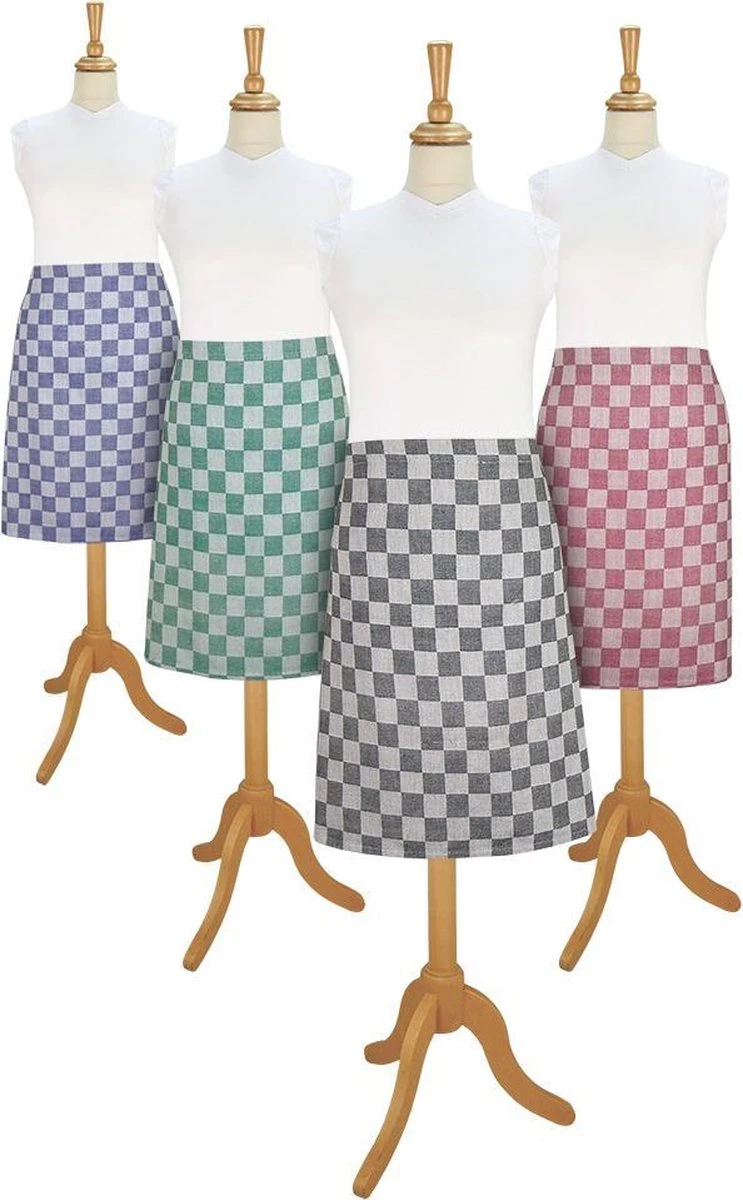 Treb Horecalinnen Schorten Sloven 2 Stuks Zwart En Wit Geblokt 60x70cm - Treb WS 2 Treb Horecalinnen Schorten Sloven 2 Stuks Zwart En Wit Geblokt 60x70cm - Treb WS - Afbeelding 2