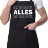 IK STEAK ALLES IN DE FIK! Unisex Schort - Zwart - One Size (volwassenen) - Keuken Schort - Barbeque BBQ Schort - Bedieningsschort - Grappige Teksten - Original Kwoots- Voor Zowel Mannen Als Vrouwen - Verstelbaar - Wasbaar - Cadeau - Apron