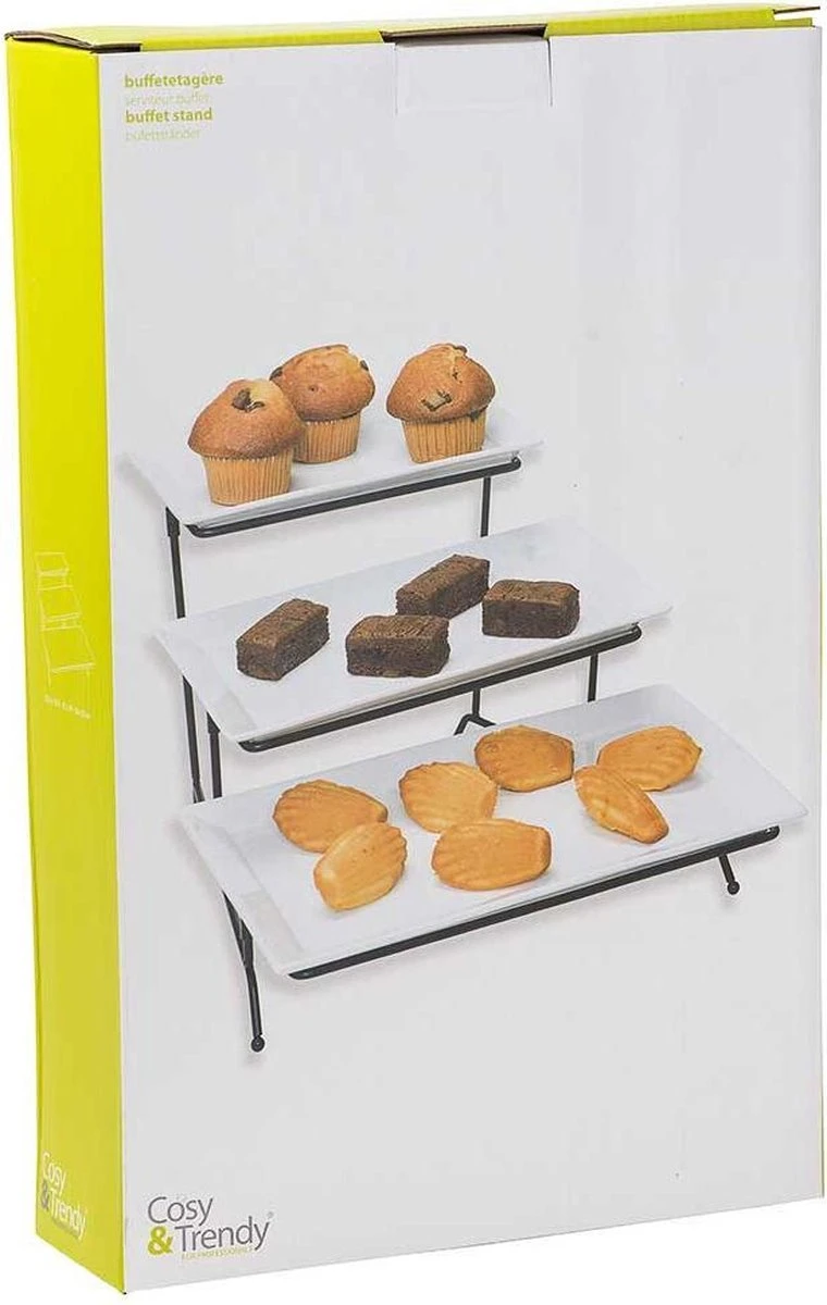 Buffet Etagère Met 3 Borden 2 Buffet Etagère Met 3 Borden - Afbeelding 2