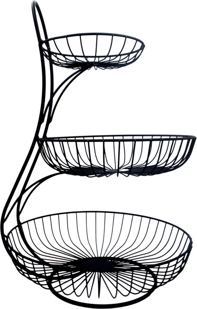 YNONA Fruitschaal - 3 Laags - Zwart - Fruitmand - Fruitmand Metaal - Etagère - Decoratie Schaal 12 YNONA Fruitschaal - 3 Laags - Zwart - Fruitmand - Fruitmand Metaal - Etagère - Decoratie Schaal - Afbeelding 12