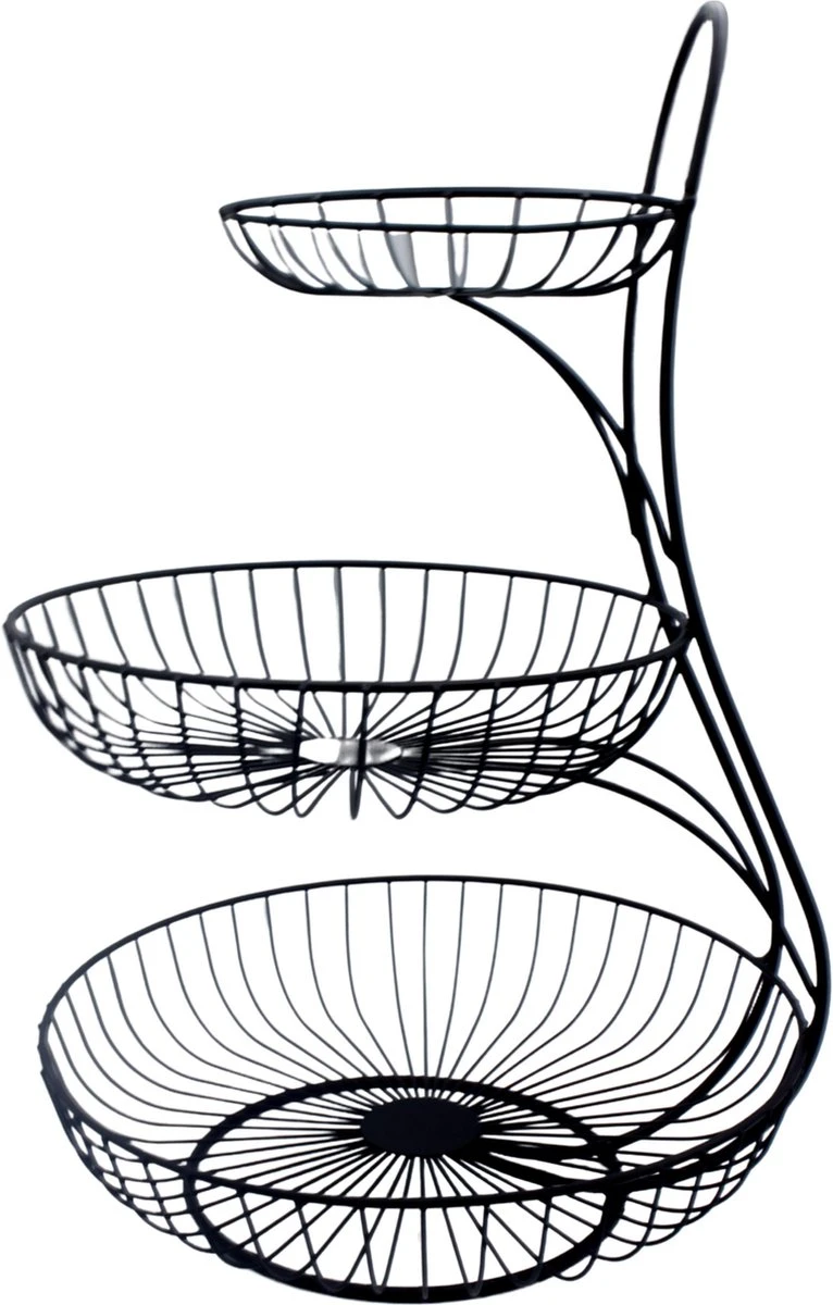 YNONA Fruitschaal - 3 Laags - Zwart - Fruitmand - Fruitmand Metaal - Etagère - Decoratie Schaal 9 YNONA Fruitschaal - 3 Laags - Zwart - Fruitmand - Fruitmand Metaal - Etagère - Decoratie Schaal - Afbeelding 9