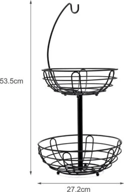Sens Design Fruitmand Met Houder – Fruitschaal 2 Lagen – Zwart Metaal -Merkloos Verkoopwinkel 781x1200 4