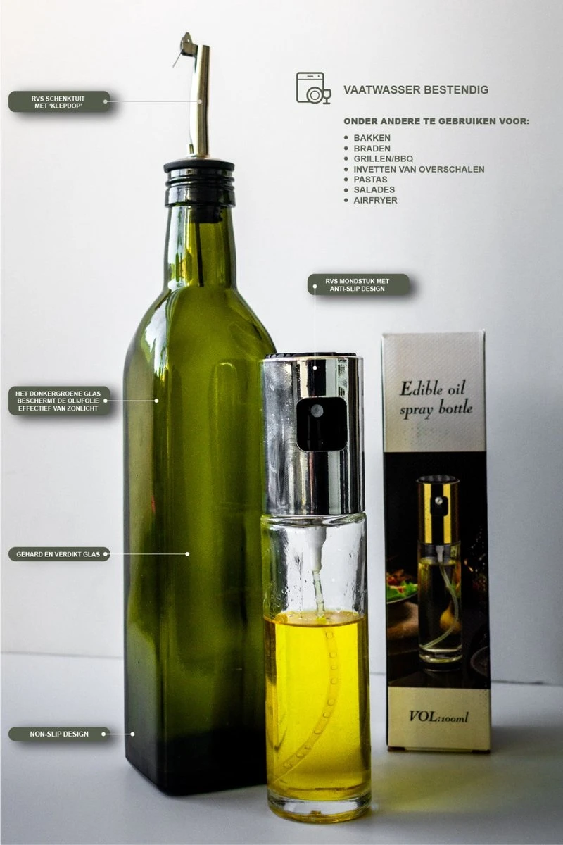 Olijfolie Fles – Olijfolie/ Azijn – 500 ML – Glazen Oliefles – Luxe Olie Fles - Navulbaar – Inclusief Schenktuit, Trechter En Dop Met Kurk – Olijfolie Set – Olijfolie Sprayer Inclusief Accessoires – 100 ML – Olijfolie Verstuiver Voor Keuken Of BBQ 5 Olijfolie Fles – Olijfolie/ Azijn – 500 ML – Glazen Oliefles – Luxe Olie Fles - Navulbaar – Inclusief Schenktuit, Trechter En Dop Met Kurk – Olijfolie Set – Olijfolie Sprayer Inclusief Accessoires – 100 ML – Olijfolie Verstuiver Voor Keuken Of BBQ - Afbeelding 5