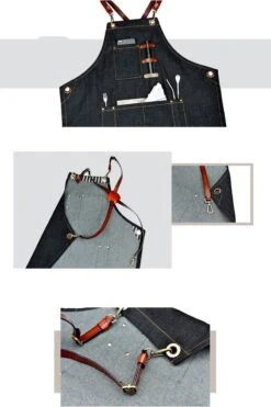 Schort - Denim - Zwart - Stoer - Dames - Heren - Spijkerstof - Sloof - Keuken Schort - Jeans - Kappers Schort - Koken - Bediening - Horeca - Bedrijfskleding - Hobby - Denim Schort - Hip - CADEAU TIP -Merkloos Verkoopwinkel 800x1200 8