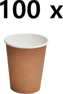 Merkloos Kartonnen Koffiebeker 240 Ml 8oz Bruin - 100 Stuks - Wegwerp Papieren Bekers Karton – Drank Bekers – Drinkbekers- Koffie Beker – Wegwerpbeker – Koffiekopjes – Koffiemokken - Warme En Koude Dranken - Milieuvriendelijk -Merkloos Verkoopwinkel 805x1200 3