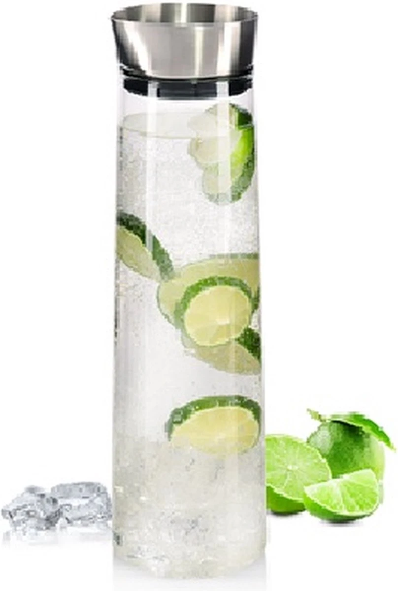 KARAF GLAS - Karaf 1,5liter - RVS Deksel - Waterkaraf 1 KARAF GLAS - Karaf 1,5liter - RVS Deksel - Waterkaraf