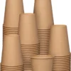 Merkloos Kartonnen Koffiebeker 240 Ml 8oz Bruin - 100 Stuks - Wegwerp Papieren Bekers Karton – Drank Bekers – Drinkbekers- Koffie Beker – Wegwerpbeker – Koffiekopjes – Koffiemokken - Warme En Koude Dranken - Milieuvriendelijk