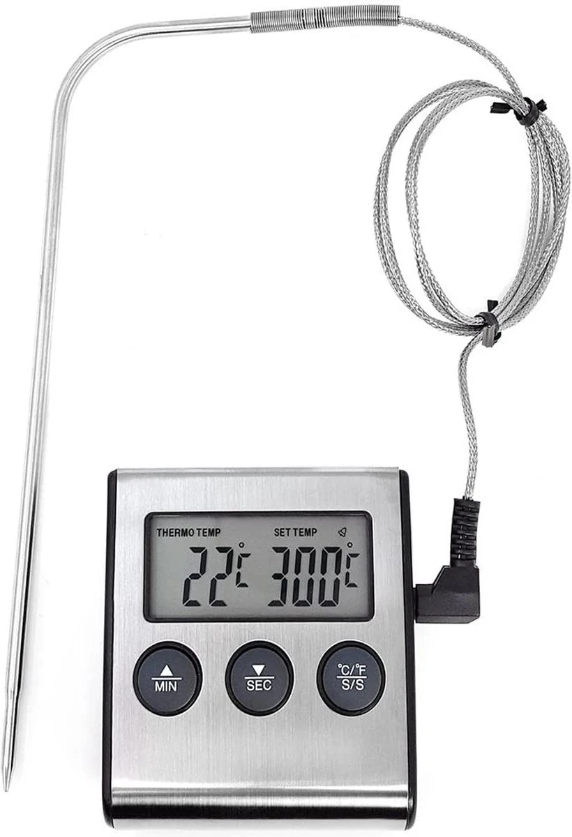 Imtex- Digitale Vlees Thermometer Met Timer - RVS - Keukenthermometer 5 Imtex- Digitale Vlees Thermometer Met Timer - RVS - Keukenthermometer - Afbeelding 5