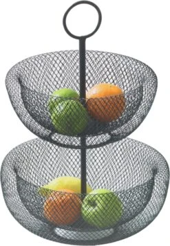 Orange85 Fruitschaal - Zwart - Etagere - Fruitmand - 2 Lagen - Metaal -Merkloos Verkoopwinkel 833x1200 3