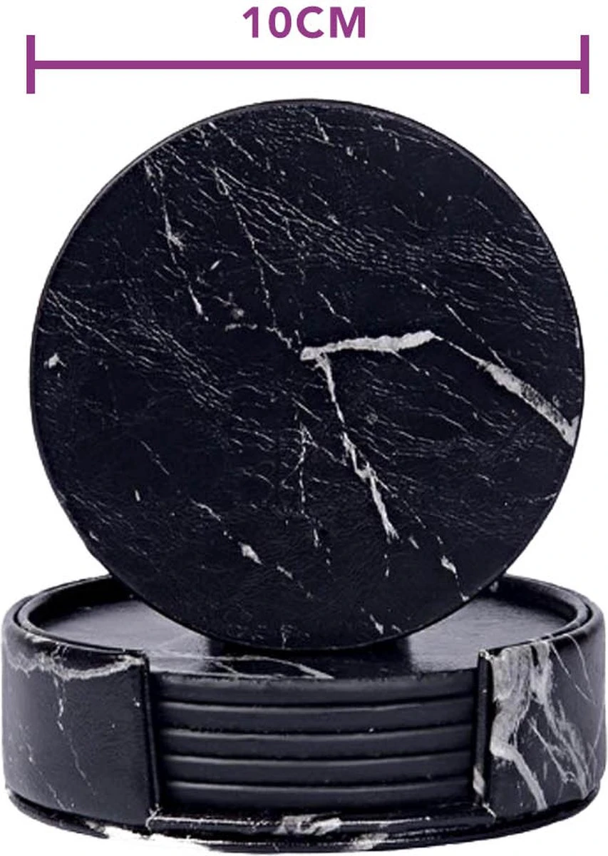 Onderzetter Voor Glazen - Onderzettersset - Drink Onderzetters - Marmer Look - Set Van 6 - SEVEND® 4 Onderzetter Voor Glazen - Onderzettersset - Drink Onderzetters - Marmer Look - Set Van 6 - SEVEND® - Afbeelding 4