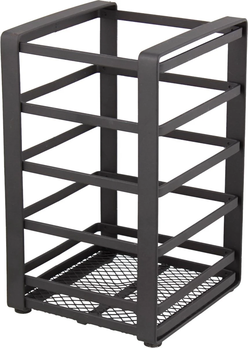 Merkloos Industriële Keukengerei Opberger/ Bestekhouder MONIEK - Zwart - Staal - 10 X 10 X 16.5 Cm 1 Merkloos Industriële Keukengerei Opberger/ Bestekhouder MONIEK - Zwart - Staal - 10 X 10 X 16.5 Cm