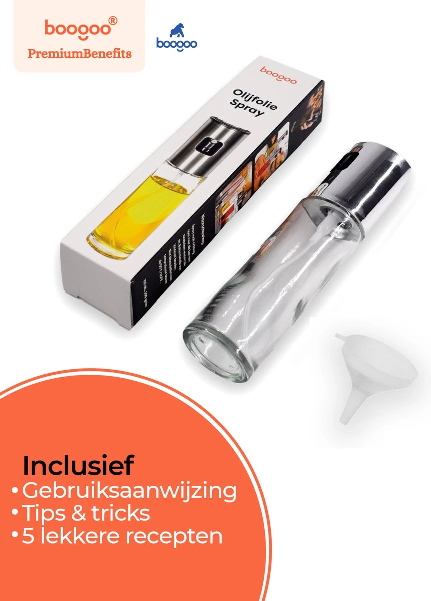 BooGoo® - Olijfolie Sprayer Deluxe - Olijfolie Fles Verstuiver Voor Keuken - Cooking Spray - Oliespray - Bbq Accesoires - Oliefles - Bakspray 5 BooGoo® - Olijfolie Sprayer Deluxe - Olijfolie Fles Verstuiver Voor Keuken - Cooking Spray - Oliespray - Bbq Accesoires - Oliefles - Bakspray - Afbeelding 5