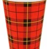 250 Scotty Bekers, Koffiebekers ‘Schotse Ruit’ 7.5oz/180cc – Karton Wegwerp Bekers - 5x50 Stuks - Christmas, Feest, Bbq, Verjaardag, Parry Cups