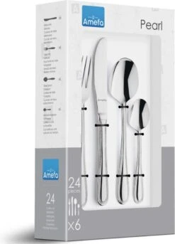 Amefa Bologna Bestekset - 24 Delig - 6 Persoons - Zilver - -Merkloos Verkoopwinkel 865x1200