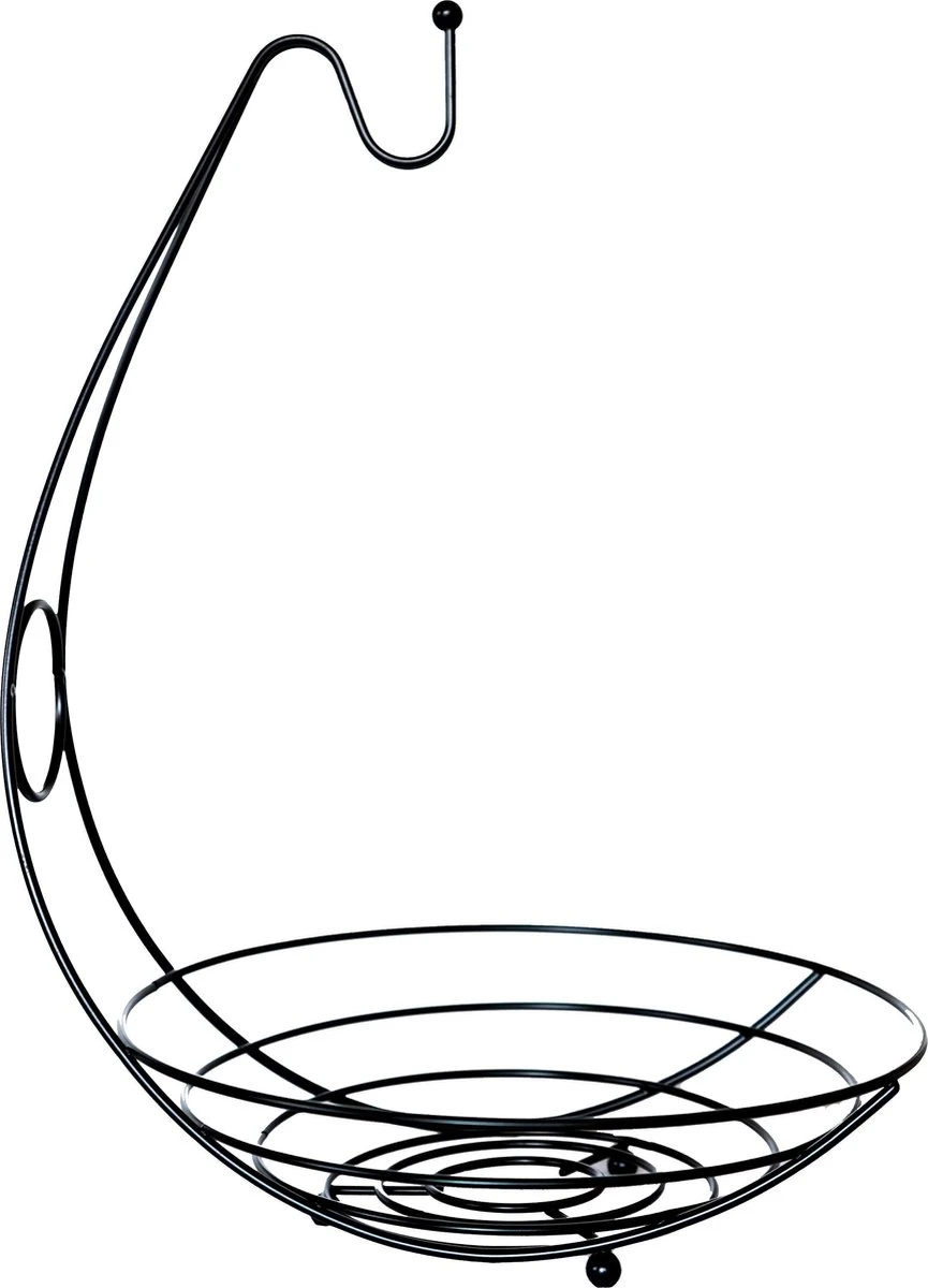 Merkloos Fruitmand Met Banaanhouder – Fruitschaal Zwart – Fruitmand Zwart Metaal – Bananenhouder – Fruitmand Hangend - Decoratieve Schaal – Keuken – 27x27x39 3 Merkloos Fruitmand Met Banaanhouder – Fruitschaal Zwart – Fruitmand Zwart Metaal – Bananenhouder – Fruitmand Hangend - Decoratieve Schaal – Keuken – 27x27x39 - Afbeelding 3