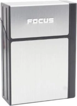 Boscer® - Sigaretten Doosje Met Aansteker | Elektrisch | 20 Pack Box | Beschermdoos | USB Oplaadbaar | Zilver