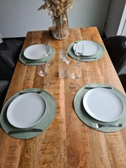 Merkloos Placemats ROND - Placemat - 4 STUKS - Rond - 38 Cm - Luxe - Onderlegger - Mint Groen -Merkloos Verkoopwinkel 899x1200 29