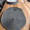 Merkloos EVER HOME Placemats- 4 STUKS - Ovaal - Placemat - Donkergrijs - 45x30cm