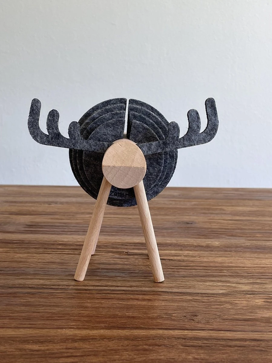 O.N. Der Zetter - Onderzetters Voor Glazen - Houten Rendier XL Met 12 Vilten Onderzetters - Groot - Rond - Donkergrijs - Bruin - Decoratie - Hittebestendig - Housewarming - Afscheid - Kado - Verjaardag - Man - Vrouw - Pasen Cadeau Feest Uniek 25 Euro 2 O.N. Der Zetter - Onderzetters Voor Glazen - Houten Rendier XL Met 12 Vilten Onderzetters - Groot - Rond - Donkergrijs - Bruin - Decoratie - Hittebestendig - Housewarming - Afscheid - Kado - Verjaardag - Man - Vrouw - Pasen Cadeau Feest Uniek 25 Euro - Afbeelding 2