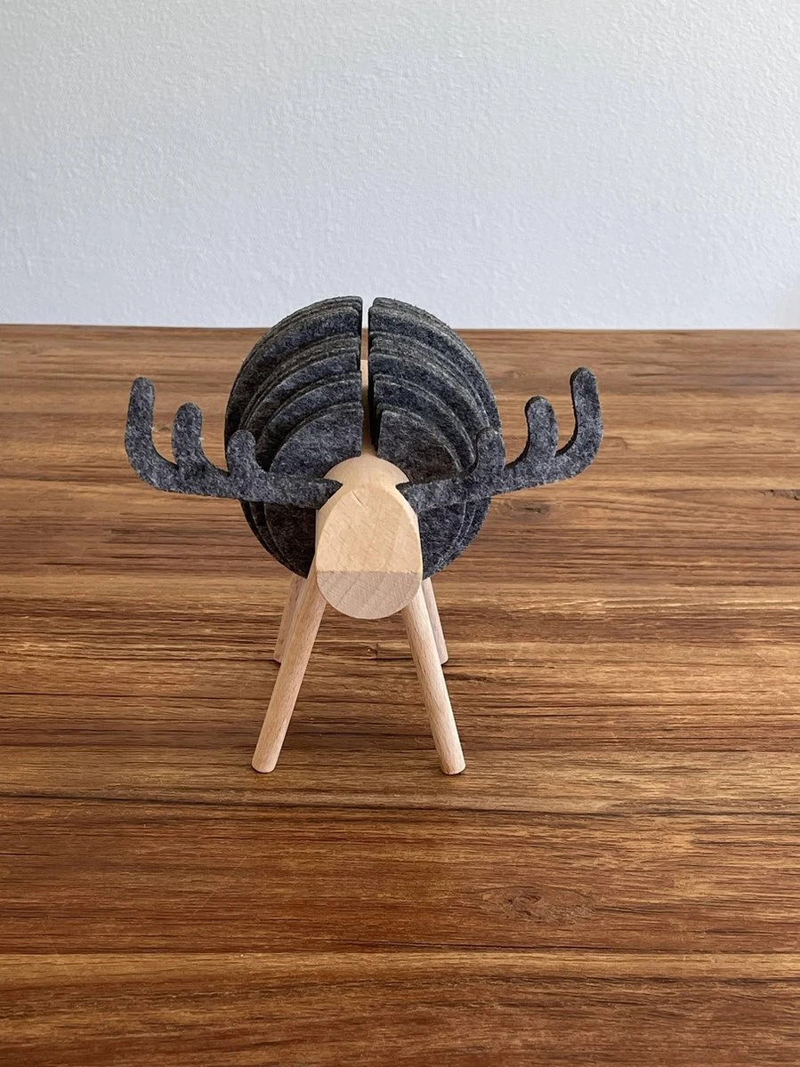 O.N. Der Zetter - Onderzetters Voor Glazen - Houten Rendier XL Met 12 Vilten Onderzetters - Groot - Rond - Donkergrijs - Bruin - Decoratie - Hittebestendig - Housewarming - Afscheid - Kado - Verjaardag - Man - Vrouw - Pasen Cadeau Feest Uniek 25 Euro 10 O.N. Der Zetter - Onderzetters Voor Glazen - Houten Rendier XL Met 12 Vilten Onderzetters - Groot - Rond - Donkergrijs - Bruin - Decoratie - Hittebestendig - Housewarming - Afscheid - Kado - Verjaardag - Man - Vrouw - Pasen Cadeau Feest Uniek 25 Euro - Afbeelding 10