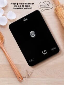 ALJEO Oplaadbare Digitale Precisie Keukenweegschaal - 1g Tot 10kg - Weegschaal Keuken - Tarra Functie - Incl Oplader - Gehard Glas - Zwart -Merkloos Verkoopwinkel 900x1200 21