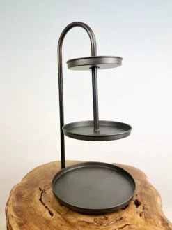 Tosca Etagère 3 Laags Zwart | 25x44 Cm