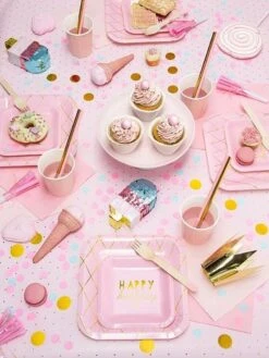 Partydeco 20x Papieren Tafel Servetten Roze 33 X 33 Cm - Roze Wegwerp Servetten Diner/lunch -Merkloos Verkoopwinkel 900x1200 45