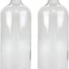 Merkloos 2x Glazen Flessen Met Schroefdop - Kruiken - 1000 Ml - Ronde Glasflessen / Flessen Met Schoefdoppen