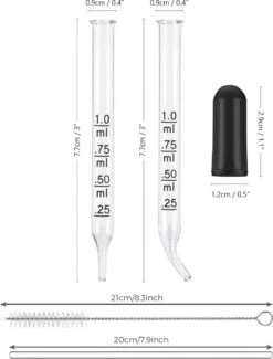 20 Delig - Glazen Pipet Set - 1ml - Druppelaar - Inclusief RVS Schoonmaak Borstels En Glazen Roerstaaf - Met Rubberen Dop - Voor Het Overbrengen Van Vloeistoffen - Demontabel - Wasbaar - Herbruikbaar -Merkloos Verkoopwinkel 913x1200 1