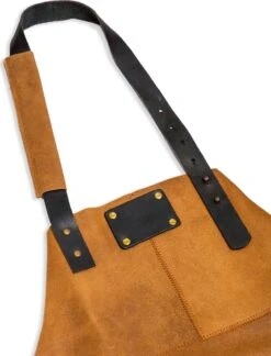 Leren Schort – Soepel Licht Bruin Leer - Barbecueschort - Kokschort - Kookschort – Keukenschort Man – 81 X 56 Cm -Merkloos Verkoopwinkel 915x1200