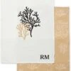 Riviera Maison Theedoeken Set Van 2 Met Koraal Print - RM Coral Reef Tea Towel - Beige / Wit - Katoen - 2 Stuks