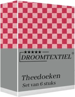 Droomtexiel® Horeca Kwaliteit Katoenen Theedoeken Set - 6x Theedoeken - Rood Wit + Gratis 6 Keukendoeken T.w.v €22,95 -Merkloos Verkoopwinkel 928x1200 1