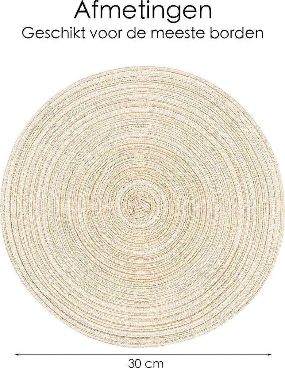Merkloos Placemat - 2 Stuks - Placemat Rond - Placemats Rond Gevlochten - Tafelonderzetter - Tafel Onderleggers - Onderleggers Placemat - Placemat 30 Cm 8 Merkloos Placemat - 2 Stuks - Placemat Rond - Placemats Rond Gevlochten - Tafelonderzetter - Tafel Onderleggers - Onderleggers Placemat - Placemat 30 Cm - Afbeelding 8